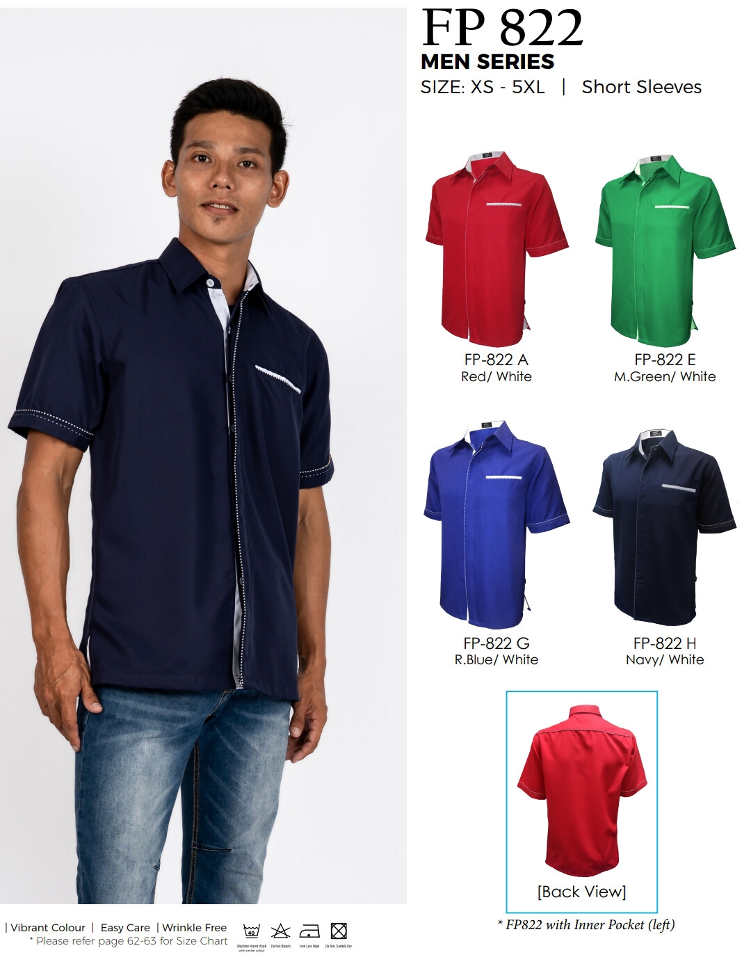 BAJU KORPORATE FP-822H NAVY SULAM LOGO KEMENTERIAN PENDIDIKAN DAN NAMA - Image 3