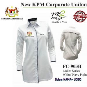 BAJU KORPORAT KEMENTERIAN PENDIDIKAN (LOGO TERBARU 2023) LENGAN PANJANG FC903H (JENAMA MR.2)