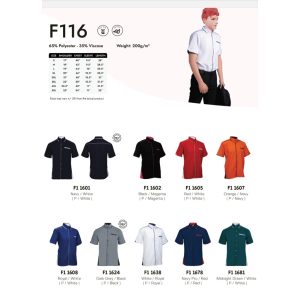 BAJU KORPORATE UNIFORM F116 LENGAN PENDEK SULAM LOGO DAN NAMA JENAMA OREN SPORT UNISEX MEN