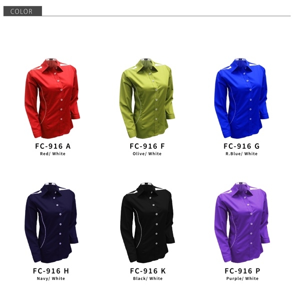 BAJU KORPORATE PEREMPUAN OLIVE HIJAU LENGAN PANJANG FC 916F JENAMA MR.2 - Image 3