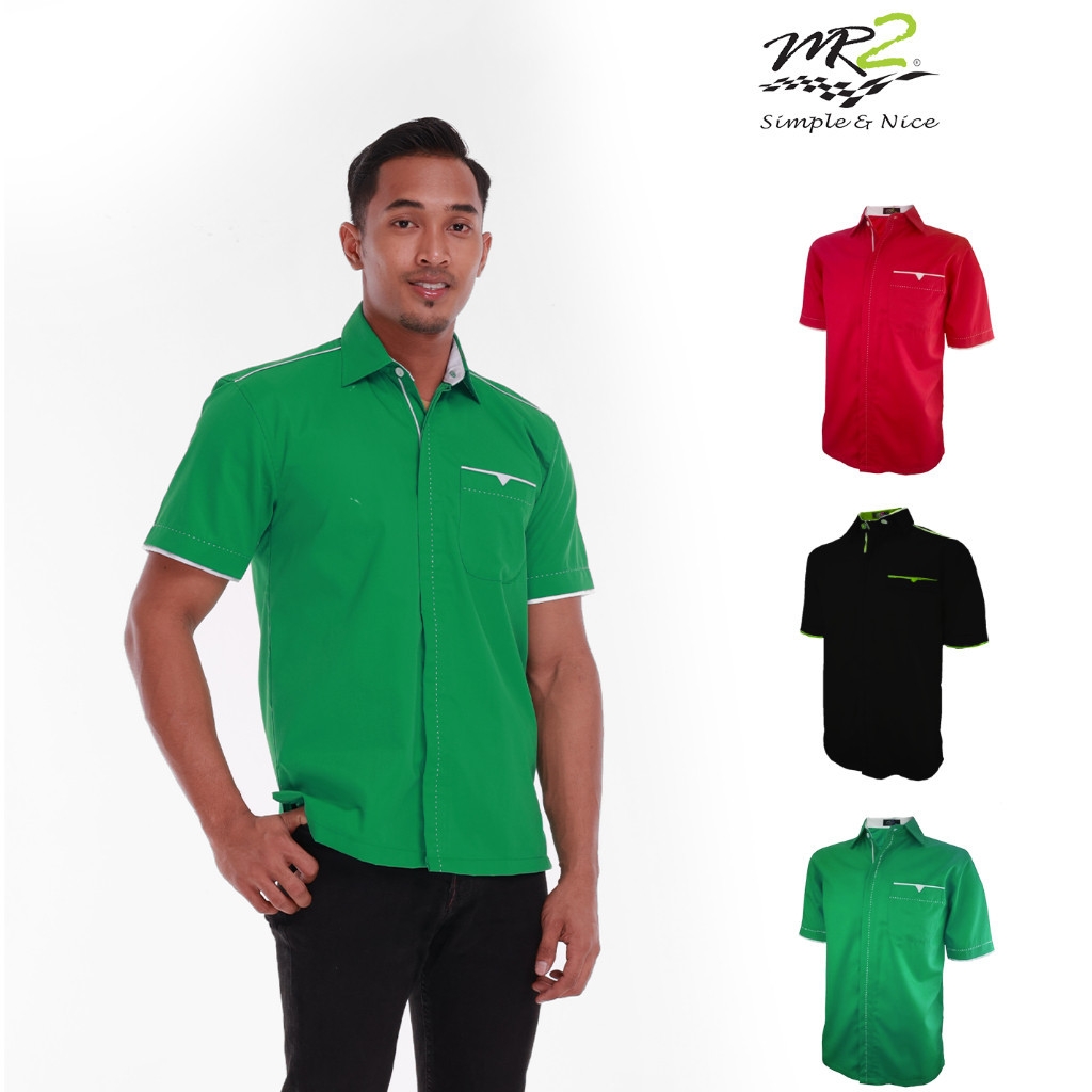 BAJU KORPORATE WARNA HITAM LENGAN PENDEK FC 823C JENAMA MR2 - Image 3